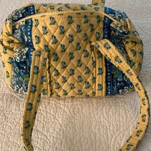 Floral Quilted Women's Bag - Yellow and Blue